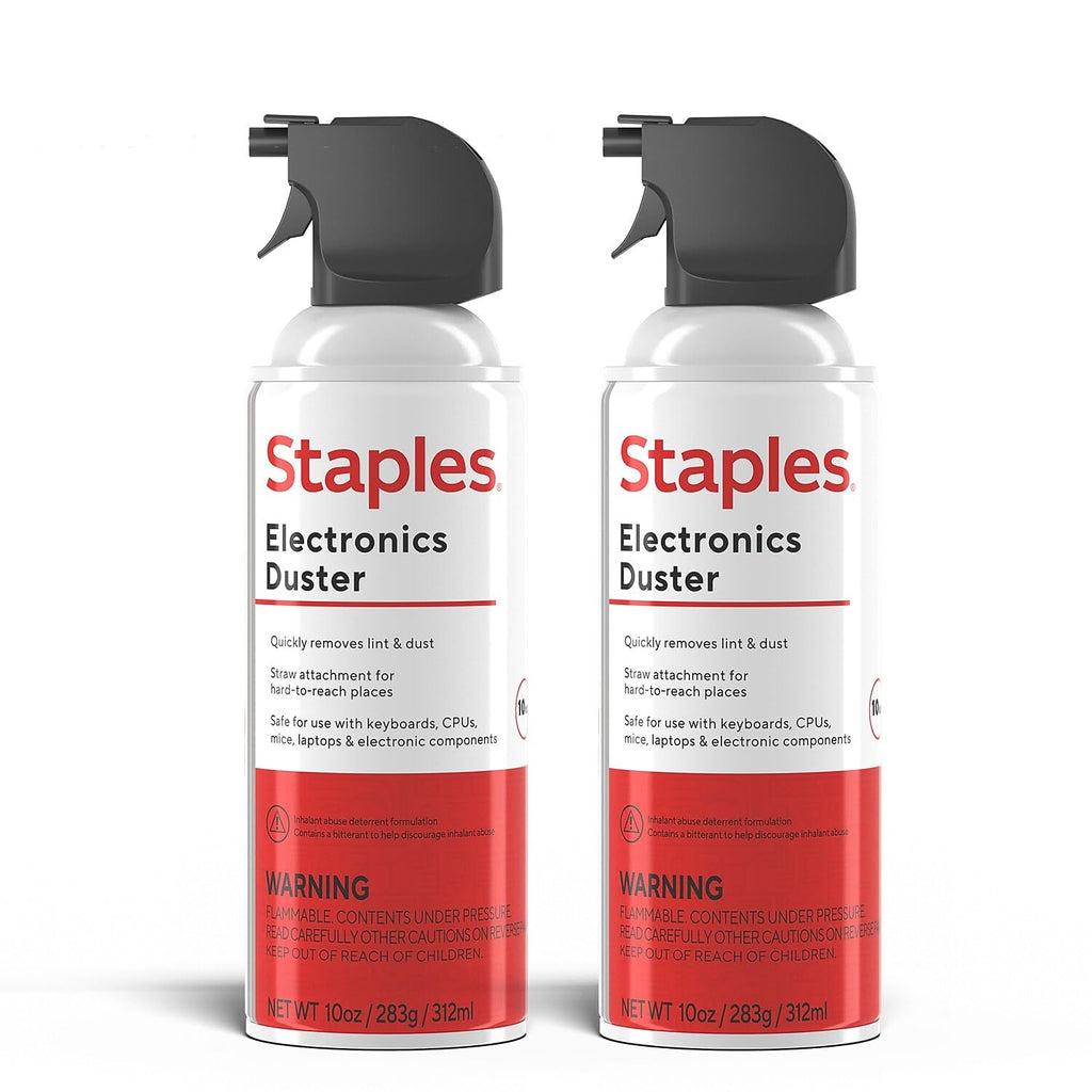 Staples Compressed Air Duster, 10 Oz Cans, 2-Pack