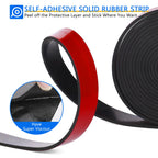 WochiTV Adhesive Solid Rubber Strips, 5" Wide x 1/4" Thick x 60" Long Self Stick Black Neoprene Rubber Rolls Perfect for DIY Insulation Cushion Gasket, Sealing, Liner, Weather Striping