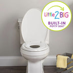 Little2Big Toilet Seat with Built-In Potty Training Seat, Slow Close, Durable Plastic, Made in USA, ROUND, White