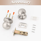 Probrico 10 Pack Round Passage Door Knob(Non-Locking Knobs), Keyless Doorknobs Interior/Exterior Door Lockset,Passage Knobs for Hallway/Closet,Satin Nickel Finish Modern Design Door Hardware
