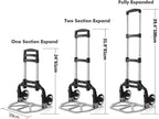 Wawxmo Folding Hand Truck Aluminum Portable Folding Hand Cart 180lbs Capacity Hand Cart and Dolly Ideal for Home, Auto, Office,Travel Use,Black