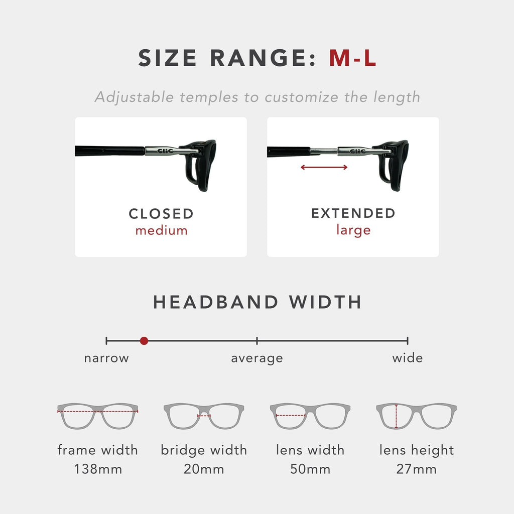 Clic Magnetic Reading Glasses, Computer Readers, Replaceable Lens, Original Long, (M-L, Tortoise, 1.50 Magnification)