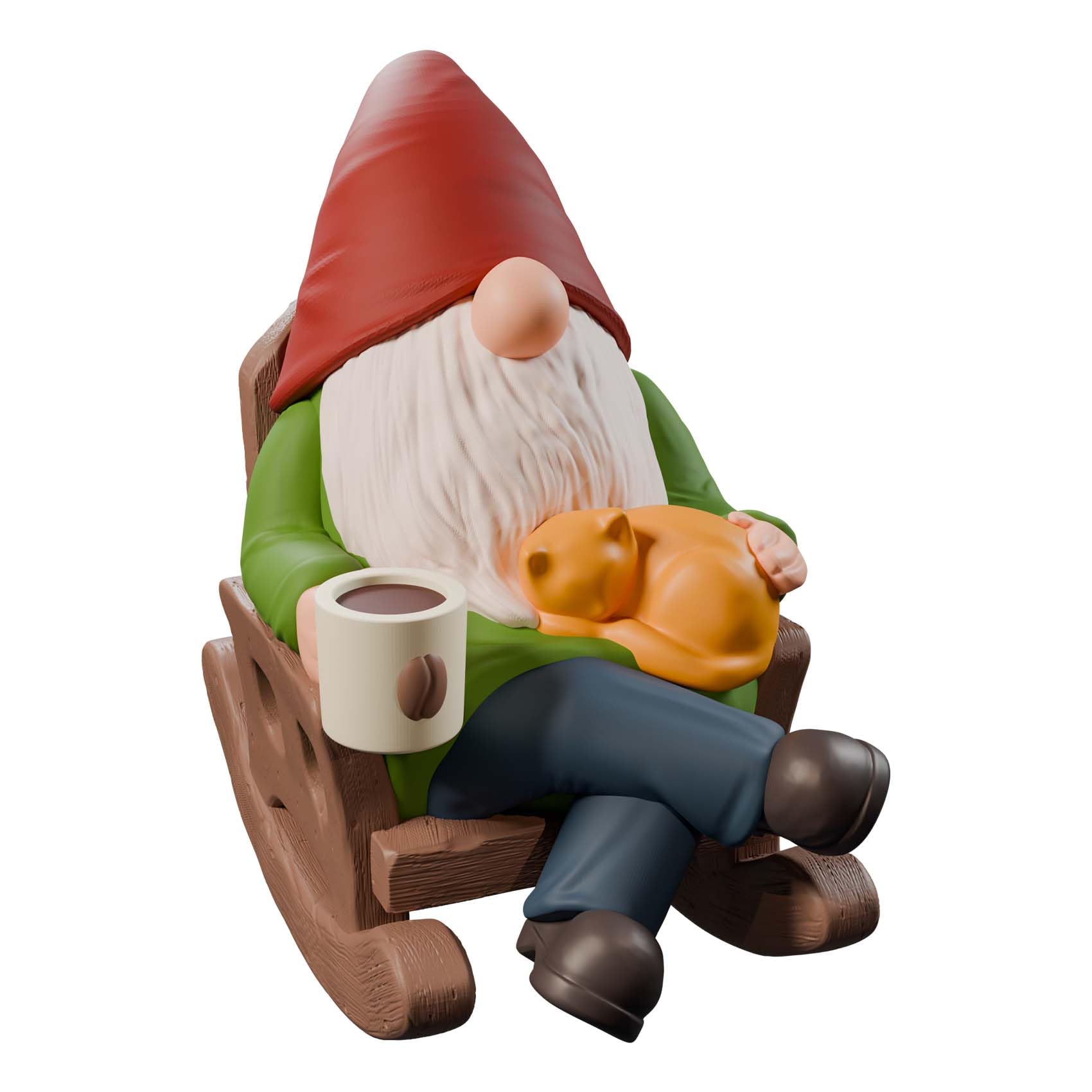 Faumsut Drinking Coffee Garden Gnomes Statue Decoration