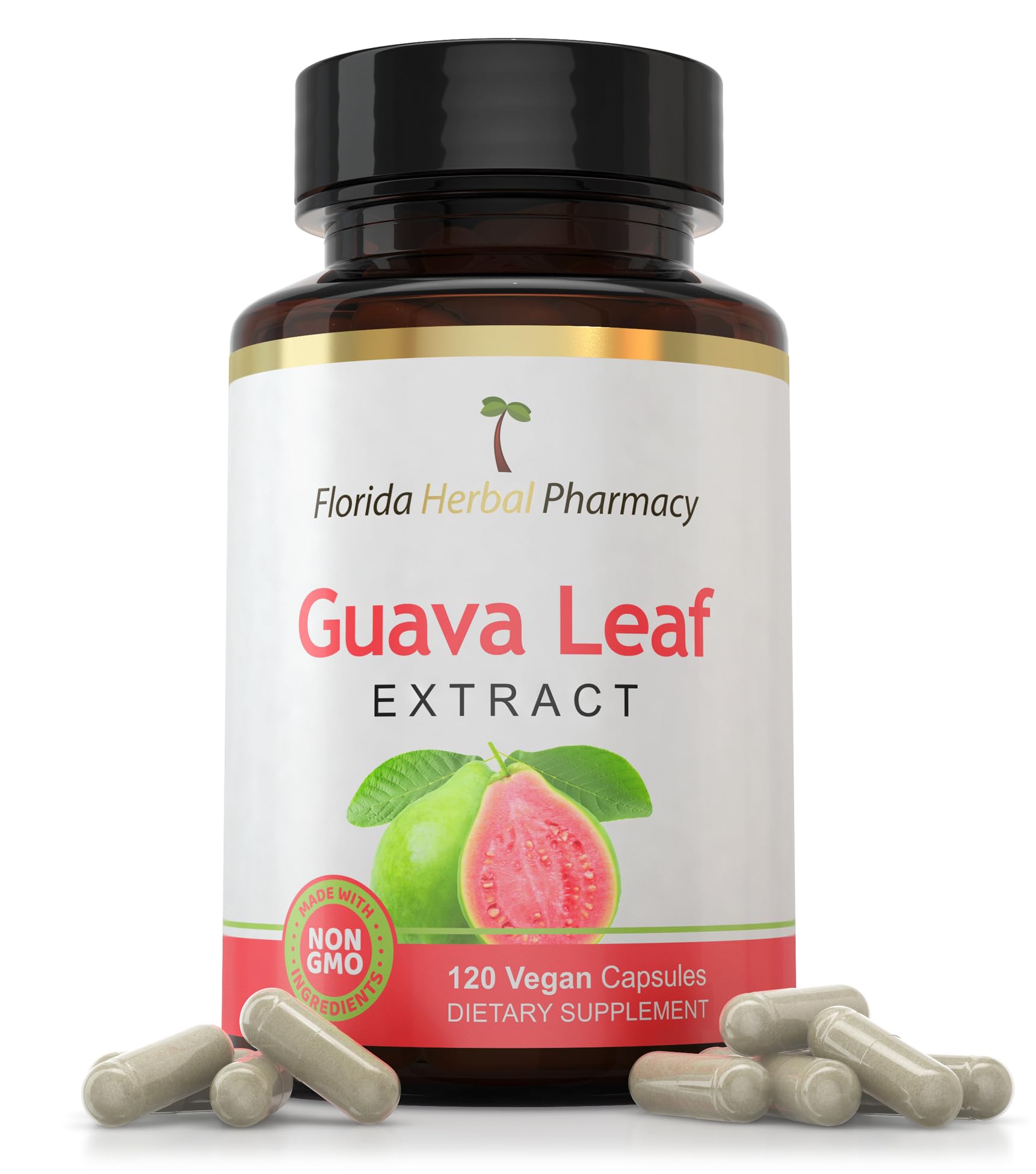 Florida Herbal Pharmacy, Guava Leaf Extract Supplement Capsules 10:1 (120 Capsules),Two Months Supply
