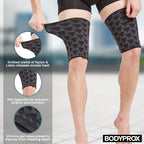 BODYPROX Thigh Compression Sleeve (1 Pair), Hamstring Compression Sleeve for Men and Women (X-Small)
