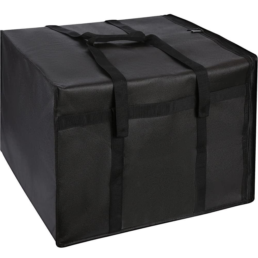musbus Pizza Carrier Insulated Bags Large for Deliveries, Insulated Pizza Carrier Delivery Bag 20 x 20 inch inches Food Bag for Personal and Professional Use (Black), Black, 20W x 20D x 14H, Modern