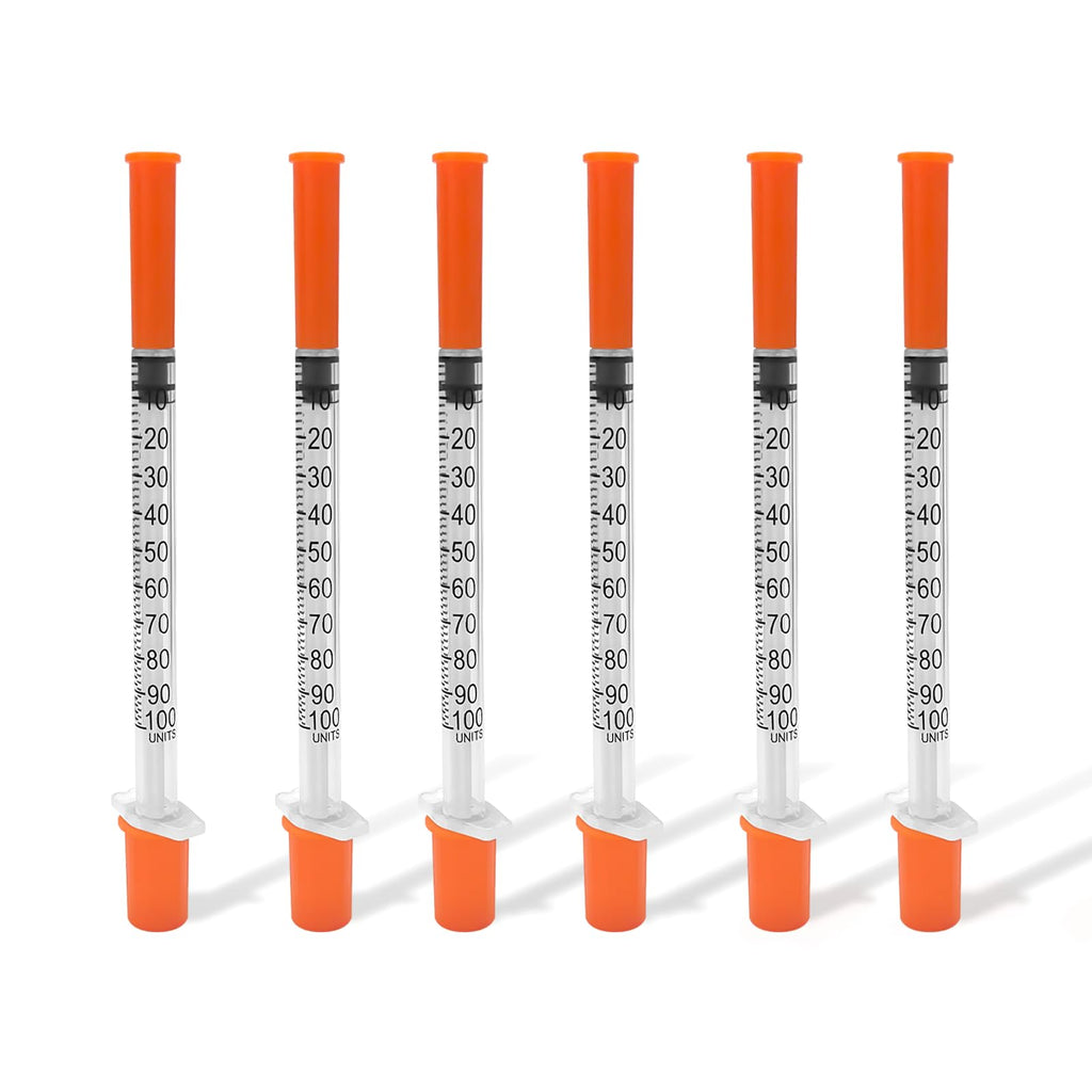 30 Pack U-100 Syringes with Needle, 1ml 30G 5/16" 8mm Syringe