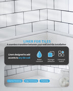 Art3d 25 Ft Peel and Stick Trim for Backsplash Tile Edge, Self-Adhesive Liner for Corner Decor in White