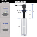 Soap Dispenser for Kitchen Sink Matte Black, Lotion Dispenser for Kitchen Sink Stainless Steel Sink Soap Dispenser 17 OZ Bottle Built in Design Refill from The Top