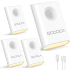 Rechargeable Battery Night Light with Motion Sensor, Wireless, Magnetic & Dimmable Stair Light, Portable Mini 3000K Warm White Stick-on Indoor Night Light for Bathroom, Hallway, Toilet, Bedroom, Stair