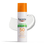 Eucerin Sun Clear Skin Face Sunscreen Lotion SPF 50 for Acne Prone and Oily Skin, Lightweight Sunscreen with Oil-Absorbing Minerals, Won't Cause Breakouts, Hypoallergenic, 2.5 Fl Oz Bottle
