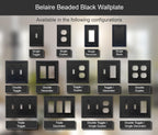 OKAWYC Toggle/Decorator Light Switch Cover Belaire Beaded Metal Wall Plate, 2-Pack Black 2 Gang, for Receptacle Dimmer Switch GFCI Outlet Decorative Wallplate, Durable