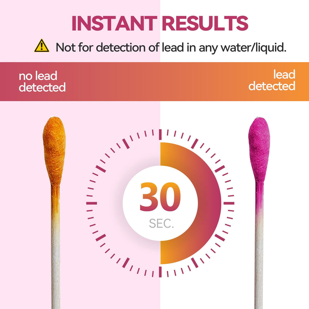 AssuTest Lead Test Kit: 30 High-Sensitivity Lead Test Swabs for Dishes Paint Ceramics Toys Jewelry Metal Wood & All Surfaces Results in 30 Seconds Reliable Lead Testing Solution