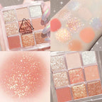 Kayswang 9 colors glitter eyeshadow palette makeup palette matte high pigment color cream texture palette in autumn and winter long lasting and waterproof (4PC), Number Of Items 1, 0.0353 Ounce