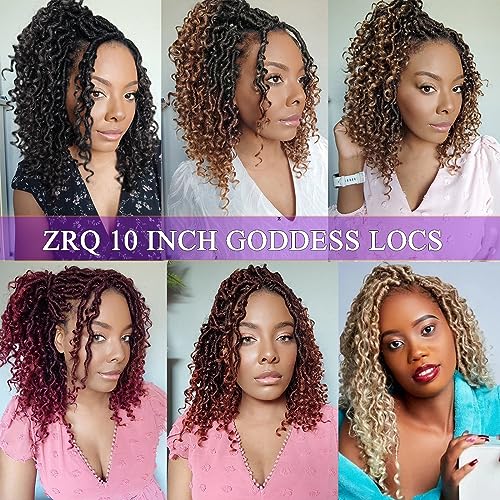 ZRQ 27 Goddess Locs Crochet Hair 18 Inch Boho Faux Locs Crochet Braids, 8 Packs Honey Blonde River Locs With Curly End For Women Hair Extension 27#