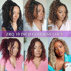 ZRQ 27 Goddess Locs Crochet Hair 18 Inch Boho Faux Locs Crochet Braids, 8 Packs Honey Blonde River Locs With Curly End For Women Hair Extension 27#