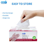 EDI Disposable Vinyl Gloves (Clear) - Powder-Free, Latex-Free (400, Small)