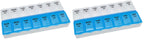 Amazon Basic Care 7-Day AM/PM Pill Organizer | Large Compartments | 2 Times Daily | Blue Clear Lids | Pack of 2