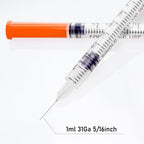 U-100 1ml 31 Gauge 5/16" Syringe, Individually Packed 100 PACK