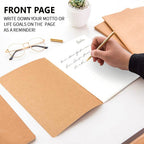 feela 8 Pack A5 Kraft Notebooks, 60 Lined Blank Pages Travel Journal Bulk, Soft Cover Notebooks for Women Girls Students, Making Plans Writing Memos Office School Supplies, 8.3 X 5.5 in