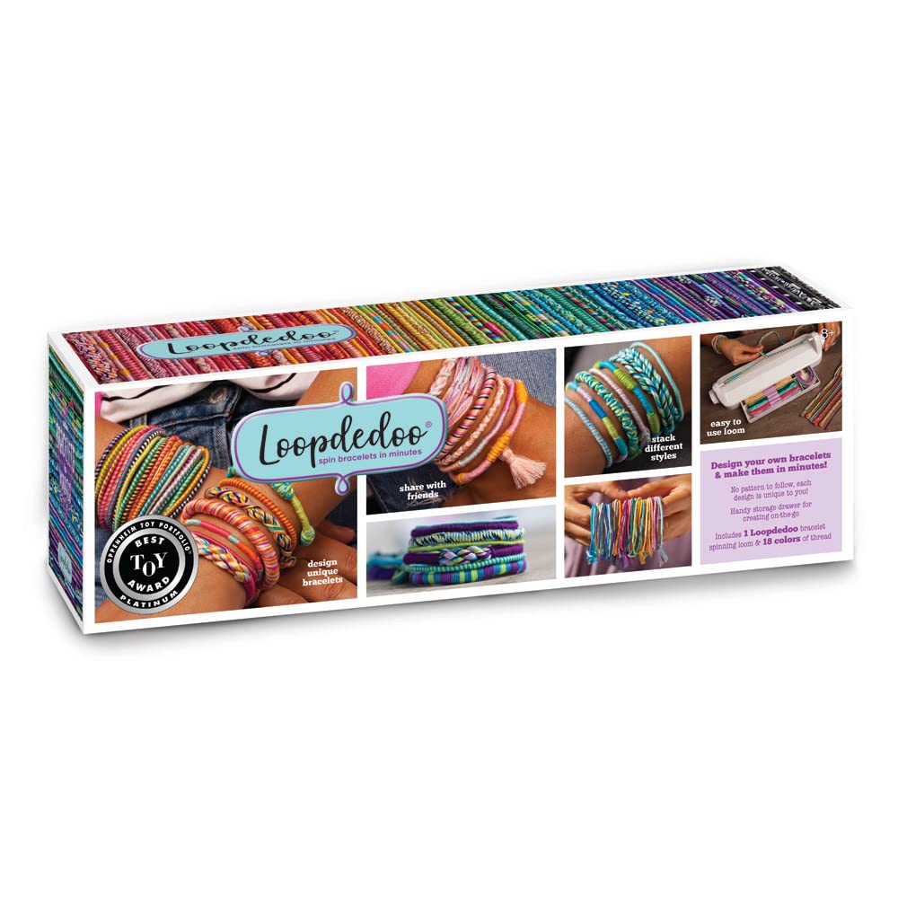 Loopdedoo DIY Friendship Bracelet Maker Kit - Bracelet Making Kit for Kids Ages 8 & Up - Make Bracelets in Minutes for Birthday, Christmas Gift - Award Winning Craft Kit