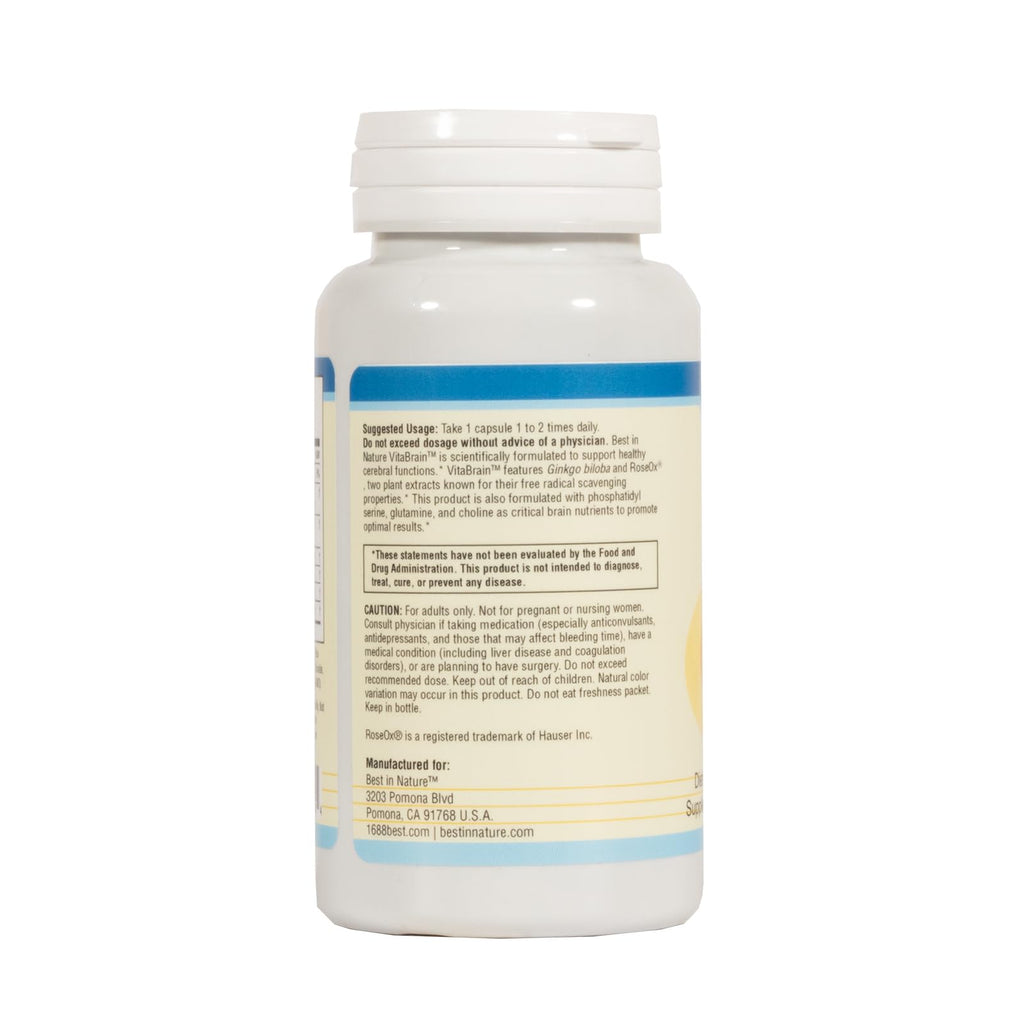 Best in Nature VitaBrain Brain Support Supplement - 60 Capsules