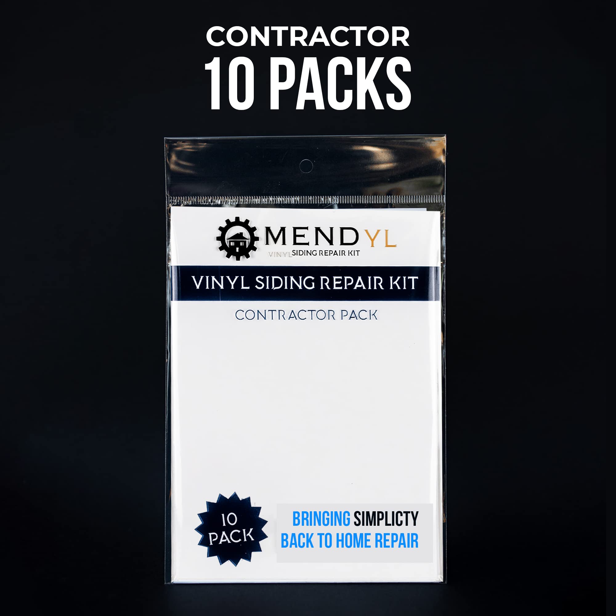 Mendyl Vinyl and Stucco Siding Repair Kit - Cover Any Cracks Holes or Blemishes - White Durable Self-Adhesive Paintable Vinyl Siding Patch Cut to Fit and Cover Any Cracks - 2 Patches (10)