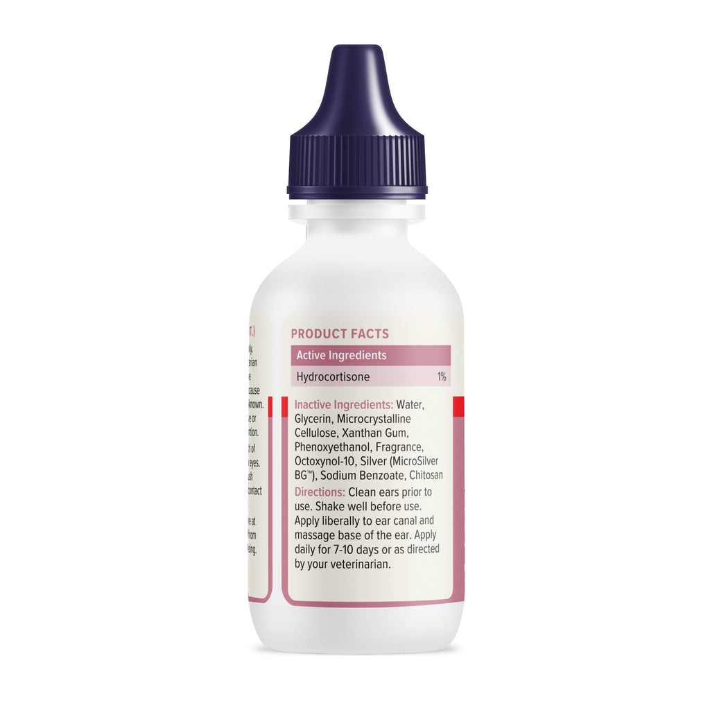 Vetnique Oticbliss Cat & Dog Ear Infection Treatment | Dog Ear Allergy Relief Drops, MicroSilver Yeast Infection Treatment for Dogs, Hydrocortisone for Itching, Redness Swelling (Ear Infection Drops)