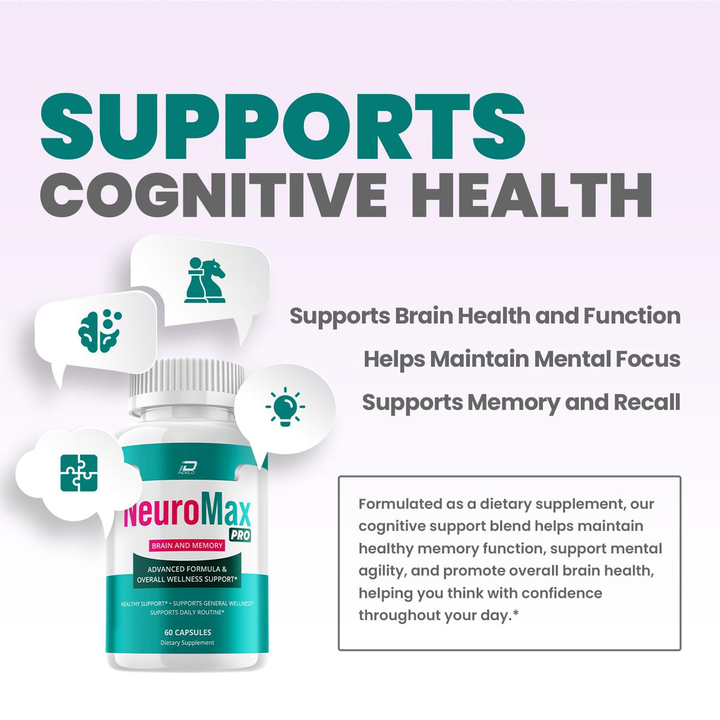 NeuroMax Pro Supplement Capsules – Neuro Max Pro All-Natural Maximum Strength Formula Focus, Memory Support and Reviews (1 Pack – 60 Capsules)