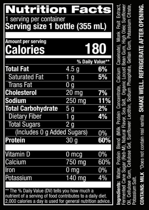 Jocko Fuel High Protein Shakes, Vanilla 12 fl oz | 12 Pack
