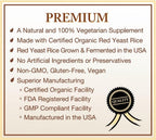 Natural Choice Botanicals Certified Organic Red Yeast Rice Supplement - 120 Capsules, 2 Month Supply