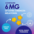 Melatonin Sleep Gummies - 6mg Per Serving - Sugar-Free Sleep Support Melatonin Gummy for Adults - Extra Strength Sleeping Gummy Supplement - Supports Restful Sleep - Tasty Orange Flavor - 120 Gummies