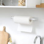 theaoo Under Cabinet Paper Towel Holder for Kitchen, Self-Adhesive, White