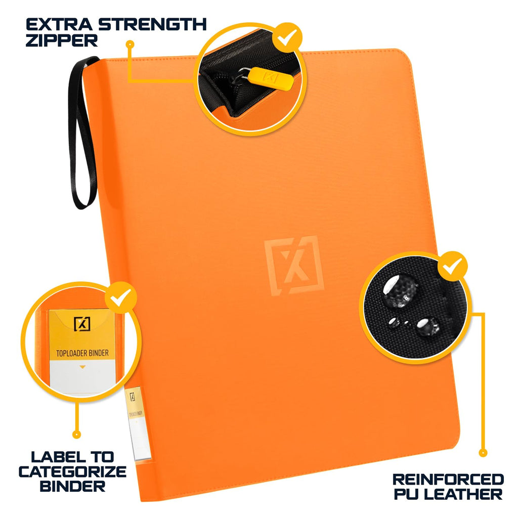 X PRO Toploader Binder | Holds 252 Toploaders | 20 Toploaders INCLUDED | 9-Pocket Top Loader Binder | Ringless Double-Sided Pockets | Top loader Binders for TCG, Sports | Premium Top Loader Storage