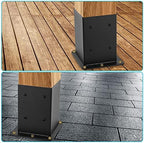4x4 Post Base 8 Pcs, (Inner Size 3.6x3.6) Post Anchors, 13GA Thick Solid Steel & Black Powder Coated,Deck Post Brackets Support Deck Base Plate Pergola Brackets Fence Kit Mailbox Mount…