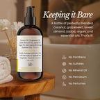 BARE BOTANICS 8 oz Moisturizing Lemon Orange Body Oil - 100% Pure & Natural for Skin & Nails - Perfect for Moisturization - Vegan, Cruelty Free & Naturally Scented Hair Oil