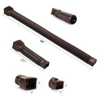 plusgutter Brown 2-Pack Rain Gutter Downspout Extensions Flexible, Drain Downspout Extender,Down Spout Drain Extender, Gutter Connector Rainwater Drainage,Extendable from 21 to 68 Inches
