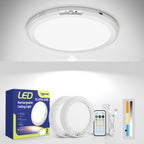 Aggforbl 2PCs 10,000mAh Rechargeable Ceiling Light with Remote, Wireless Waterproof Shower Lights 3000K/4000K/6000K, Battery Powered Light for Closet Battery Operated, Motion Sensor Lights No Wiring
