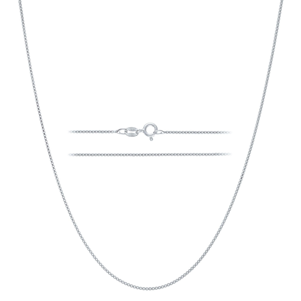 KISPER 925 Sterling Silver Box Chain Necklace for Women, 1mm Diamond Cut