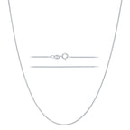 KISPER 925 Sterling Silver Box Chain Necklace for Women, 1mm Diamond Cut