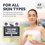 Natrulo Sebum Soap Di Res In Barra - Animal Sebum Soap Powered With All Natural Grass Without Fragrance - Moisturizing Bath Gel For Face And Body Ideal For Eczema Skin S