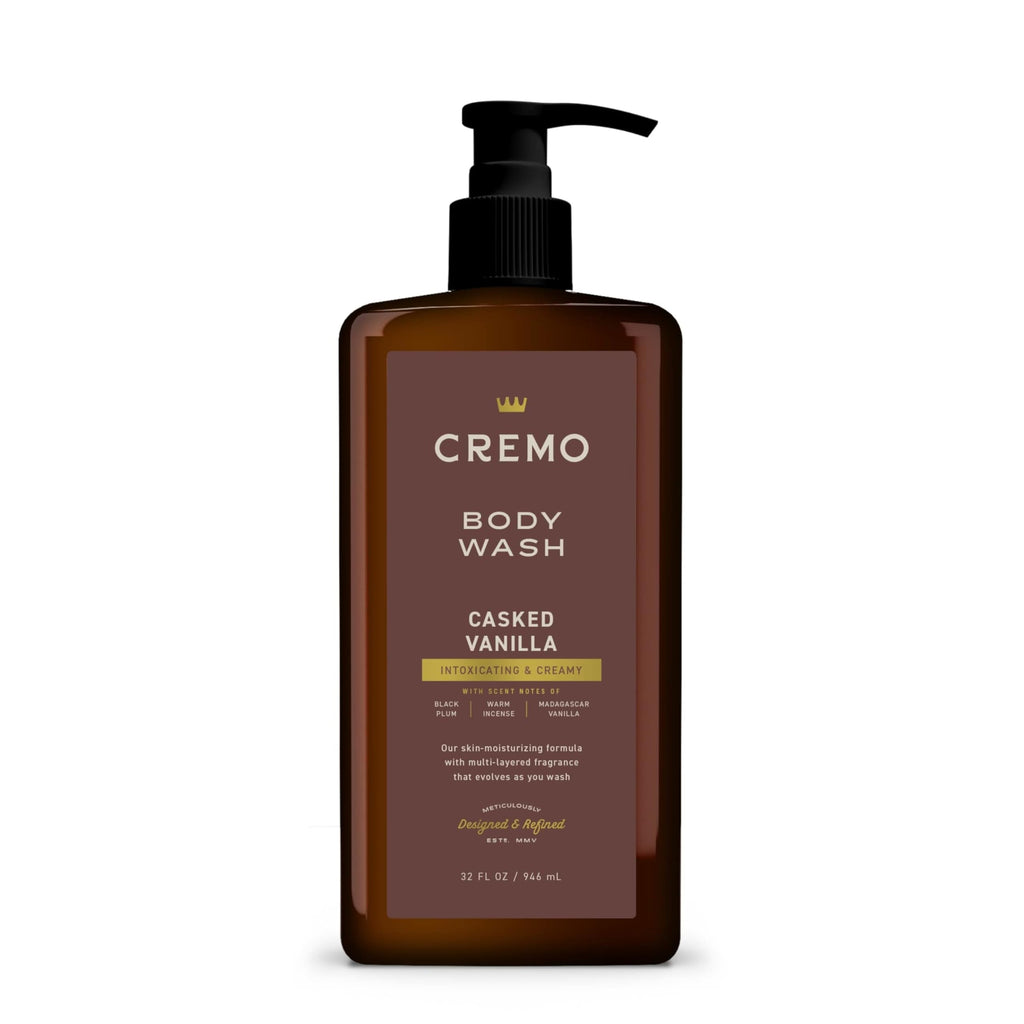 Cremo Rich-Lathering Casked Vanilla Body Wash for Men, 32 Fl Oz