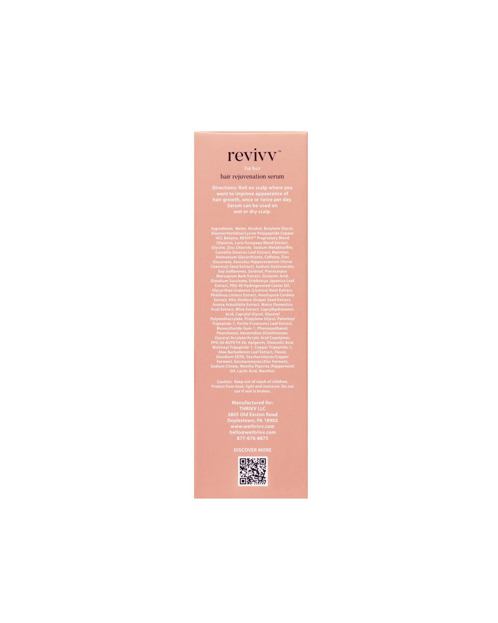 REVIVV Women Hair Growth Serum, 100% Natural Growth Products, Topical Solution for Visibly Thicker & Fuller Hair, Dermatologist Recommended, 1-Pack, 1oz Bottle, 45-Day Supply