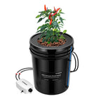 VIVOSUN DWC Hydroponics Grow System with Top Drip Kit, 5-Gallon Deep Water Culture, Recirculating Drip Garden System with Multi-Purpose Air Hose, Air Pump, and Air Stone (1 Bucket + Top Drip Kit)