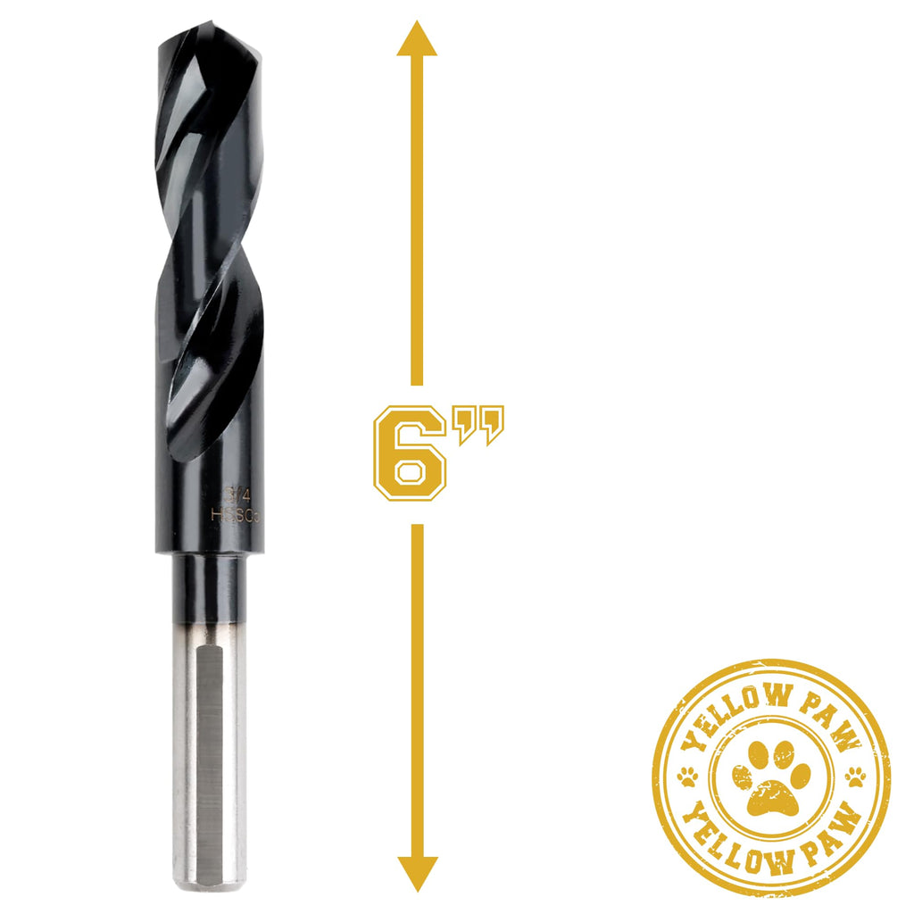 3/4 Inch Drill Bit (3 Pack) Industrial Grade M35 Cobalt Titanium Aluminum Nitrite - 3/4" Diameter & Total Length of 6" with Working Length of 3" Easily Drill Into Metal, Steel, & Aluminum