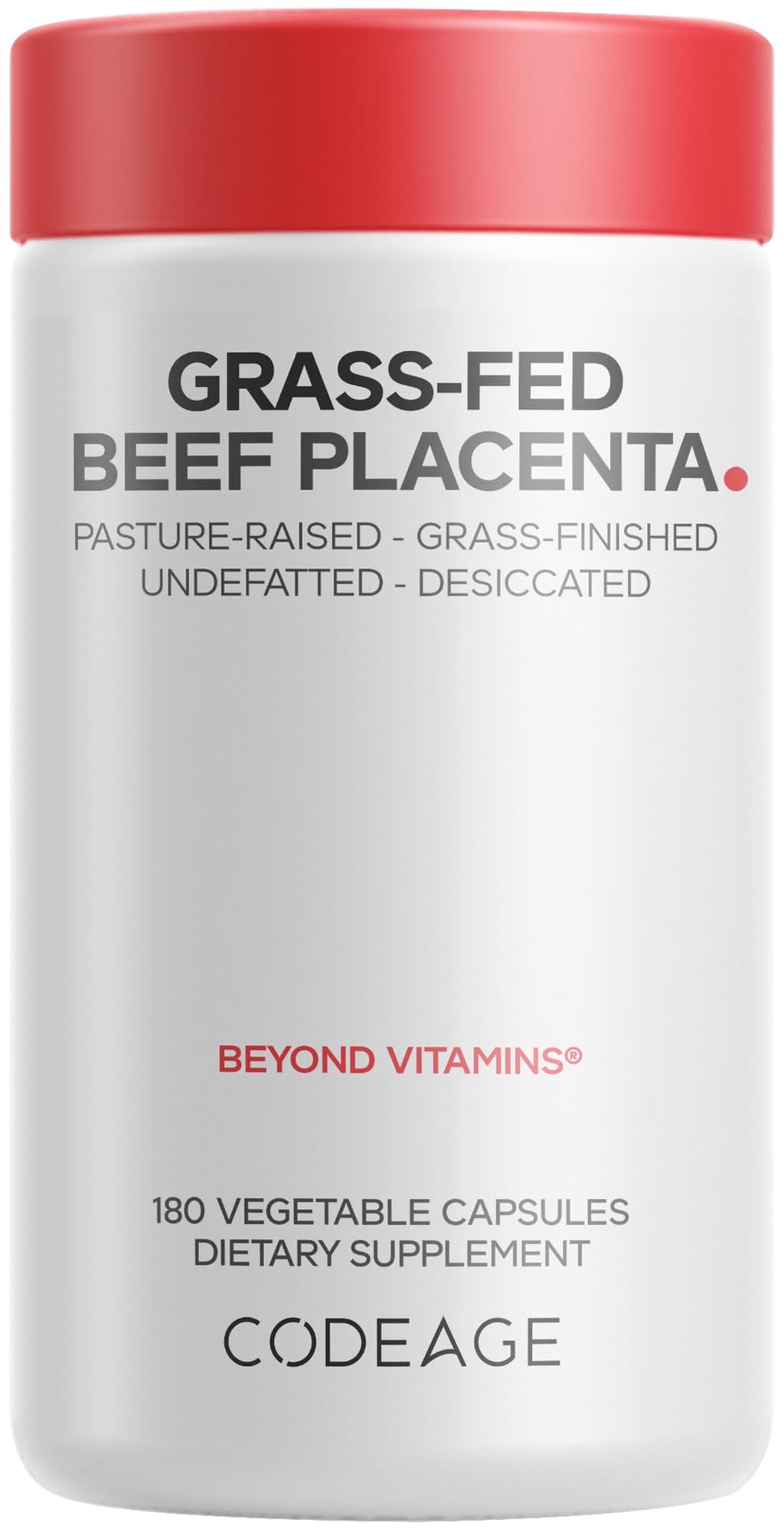 Codeage Beef Placenta, Grass-Fed, Liver, Tracheal Cartilage, 180 Capsules