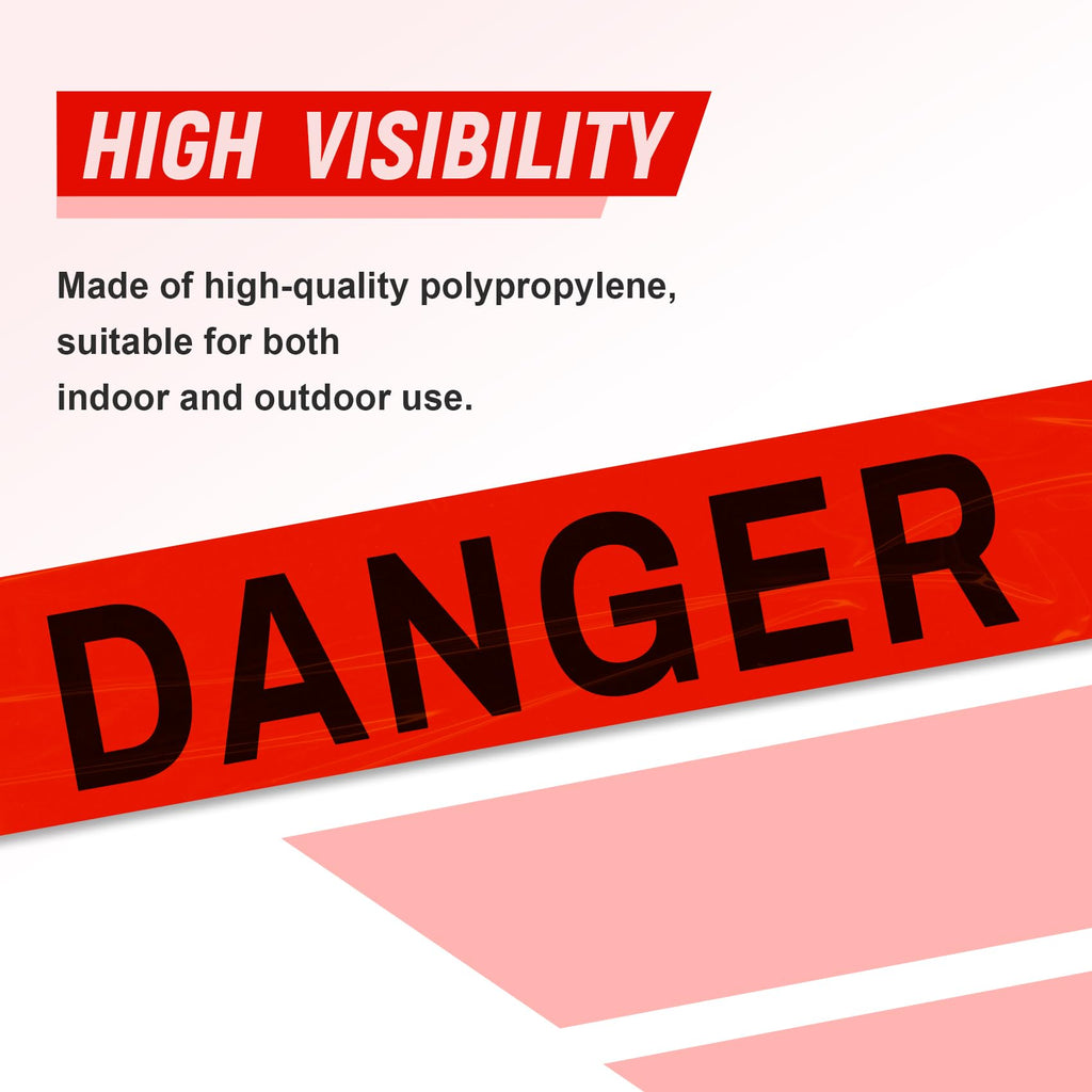 TopSoon Caution Barricade Tape Non-Adhesive Barrier Tape Construction Halloween Party Decoration (6Pack Danger Tape, 1000 Feet)