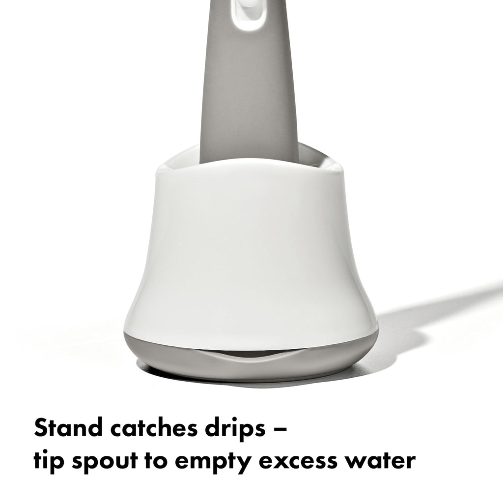OXO Tot Baby Bottle Brush with Nipple Cleaner and Stand, Gray 2-Pack