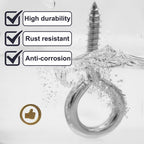 ZUSFUL 6 Pcs M6 304 Stainless Steel Screw Eye Hooks, 2-1/2 Inches Eyes Screw Hooks,Heavy Duty Screw Eye Bolt,Load Bearing 200LB,Indoor & Outdoor Use