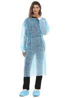 LIFESOFT Disposable Isolation Gown Polypropylene Lab Gowns Knit Cuff Long Sleeve Pack of 15